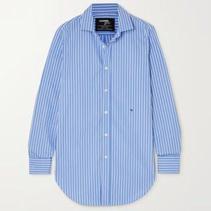 *SOLD* HOMMEGIRLS Striped cotton-poplin shirt